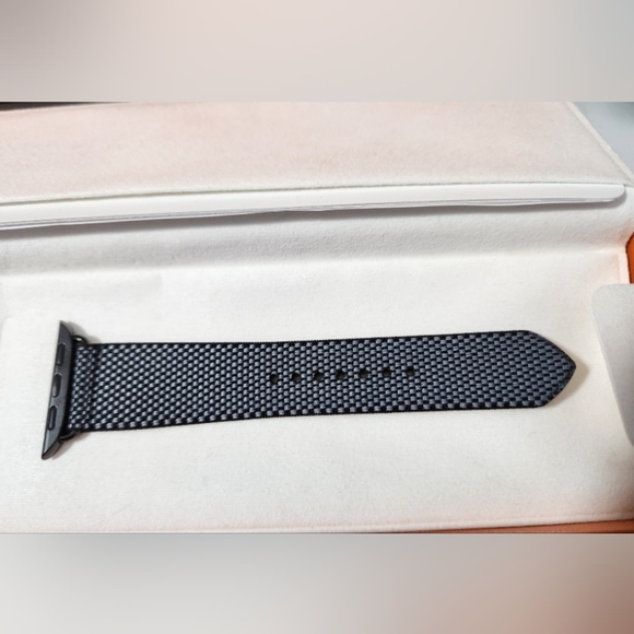 Hermes Apple Watch Band 41mm Denim/Noir Toile H Single Tour - Picture 3 of 6